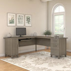 Bureau d'angle en L de 183 cm avec rangement