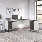 Bureau d'angle en L de 183 cm avec rangement