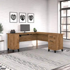 Bureau d'angle en L de 183 cm avec rangement