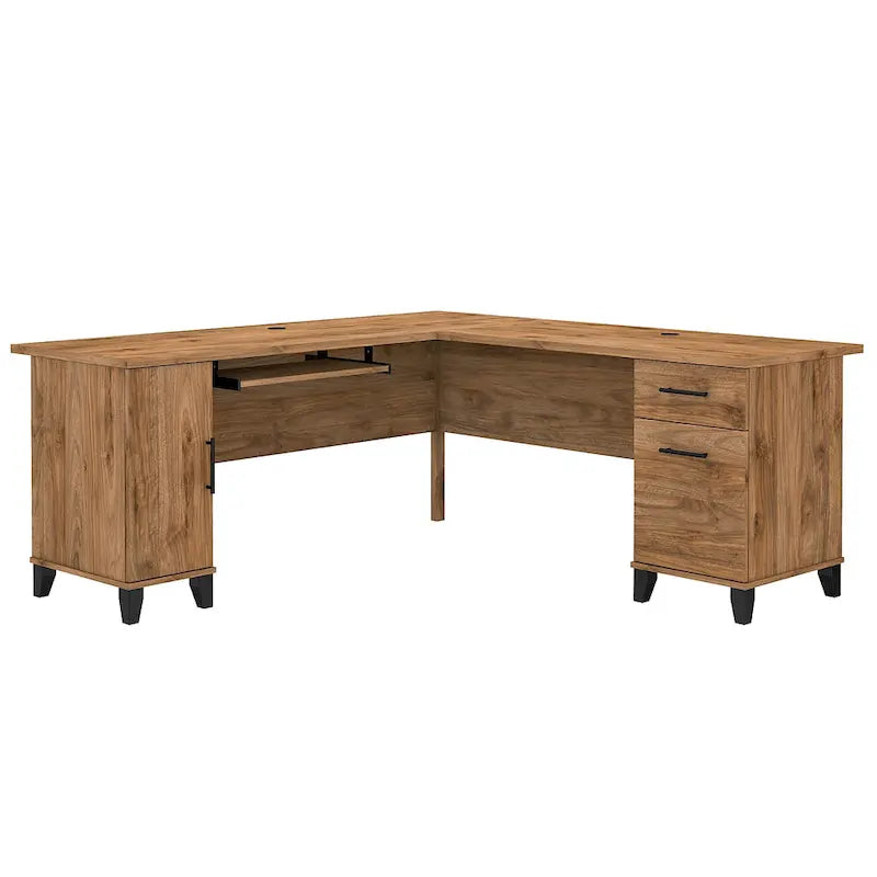 Bureau d'angle en L de 183 cm avec rangement