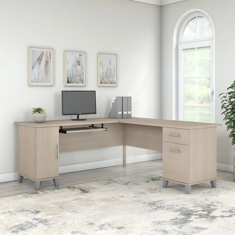Bureau d'angle en L de 183 cm avec rangement