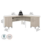 Bureau d'angle en L de 183 cm avec rangement
