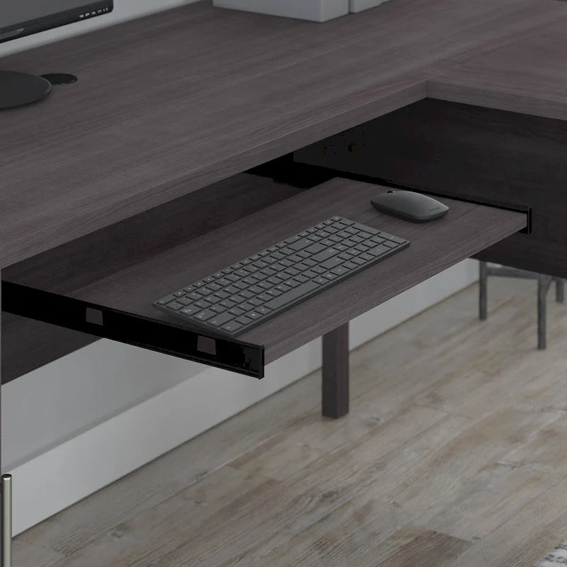 Bureau d'angle en L de 183 cm avec rangement