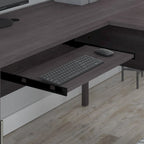 Bureau d'angle en L de 183 cm avec rangement