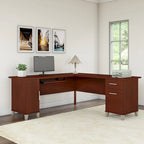 Bureau d'angle en L de 183 cm avec rangement