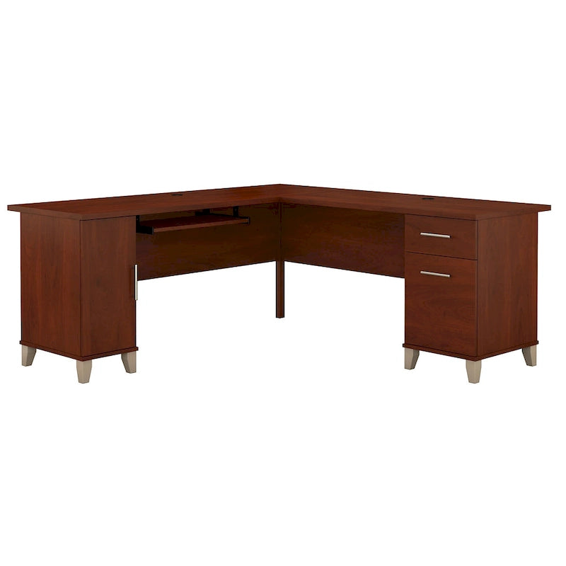 Bureau d'angle en L de 183 cm avec rangement