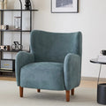 Fauteuil club capitonné avec velours moelleux et pieds en bois massif