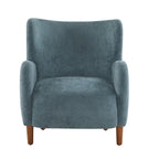 Fauteuil club capitonné avec velours moelleux et pieds en bois massif