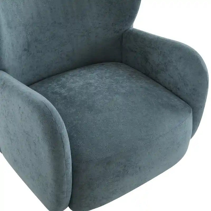 Fauteuil club capitonné avec velours moelleux et pieds en bois massif