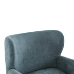 Fauteuil club capitonné avec velours moelleux et pieds en bois massif