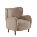Fauteuil club capitonné avec velours moelleux et pieds en bois massif