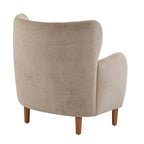 Fauteuil club capitonné avec velours moelleux et pieds en bois massif