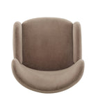 Fauteuil club capitonné avec velours moelleux et pieds en bois massif