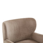 Fauteuil club capitonné avec velours moelleux et pieds en bois massif