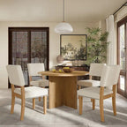 Ensemble de salle à manger moderne de 5 pièces (avec piédestal et chaises rembourrées)