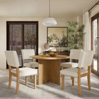Ensemble de salle à manger moderne de 5 pièces (avec piédestal et chaises rembourrées)