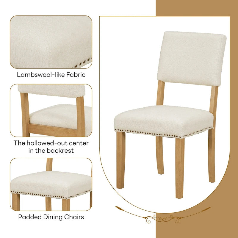 Ensemble de salle à manger moderne de 5 pièces (avec piédestal et chaises rembourrées)