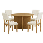 Ensemble de salle à manger moderne de 5 pièces (avec piédestal et chaises rembourrées)