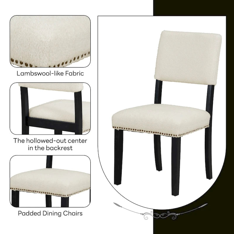 Ensemble de salle à manger moderne de 5 pièces (avec piédestal et chaises rembourrées)