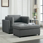 50 fauteuils surdimensionnés avec pouf, chaise d'appoint moderne, support lombaire, canapé de lecture pour chambre à coucher