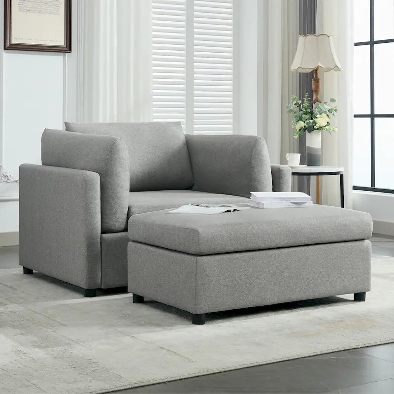 50 fauteuils surdimensionnés avec pouf, chaise d'appoint moderne, support lombaire, canapé de lecture pour chambre à coucher