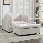 50 fauteuils surdimensionnés avec pouf, chaise d'appoint moderne, support lombaire, canapé de lecture pour chambre à coucher
