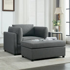 50 fauteuils surdimensionnés avec pouf, chaise d'appoint moderne, support lombaire, canapé de lecture pour chambre à coucher