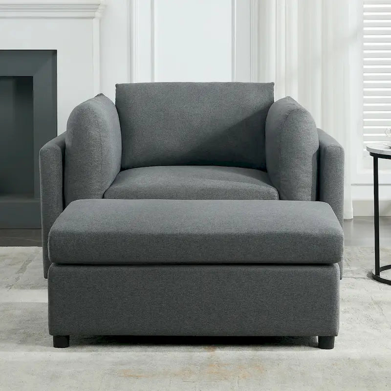50 fauteuils surdimensionnés avec pouf, chaise d'appoint moderne, support lombaire, canapé de lecture pour chambre à coucher