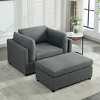 50 fauteuils surdimensionnés avec pouf, chaise d'appoint moderne, support lombaire, canapé de lecture pour chambre à coucher
