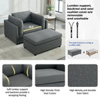 50 fauteuils surdimensionnés avec pouf, chaise d'appoint moderne, support lombaire, canapé de lecture pour chambre à coucher