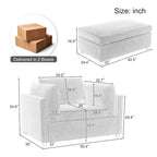 50 fauteuils surdimensionnés avec pouf, chaise d'appoint moderne, support lombaire, canapé de lecture pour chambre à coucher