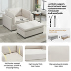 50 fauteuils surdimensionnés avec pouf, chaise d'appoint moderne, support lombaire, canapé de lecture pour chambre à coucher