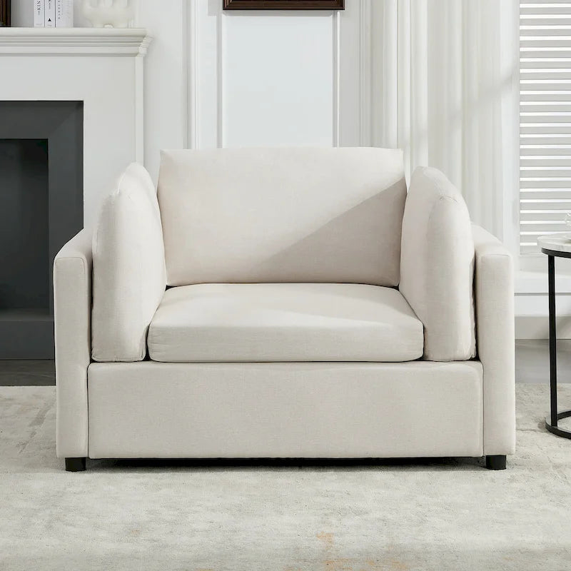 50 fauteuils surdimensionnés avec pouf, chaise d'appoint moderne, support lombaire, canapé de lecture pour chambre à coucher