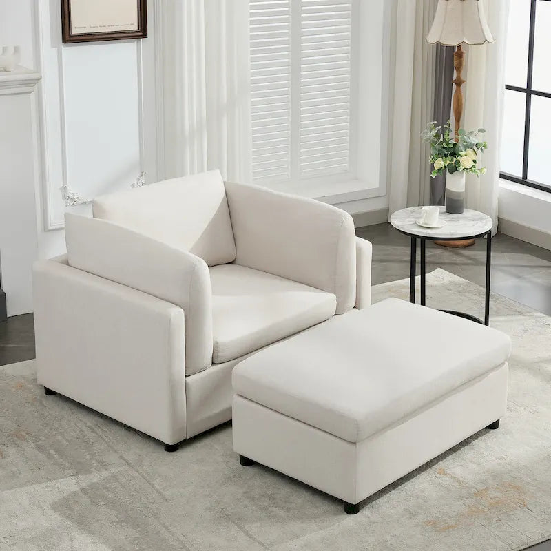 50 fauteuils surdimensionnés avec pouf, chaise d'appoint moderne, support lombaire, canapé de lecture pour chambre à coucher
