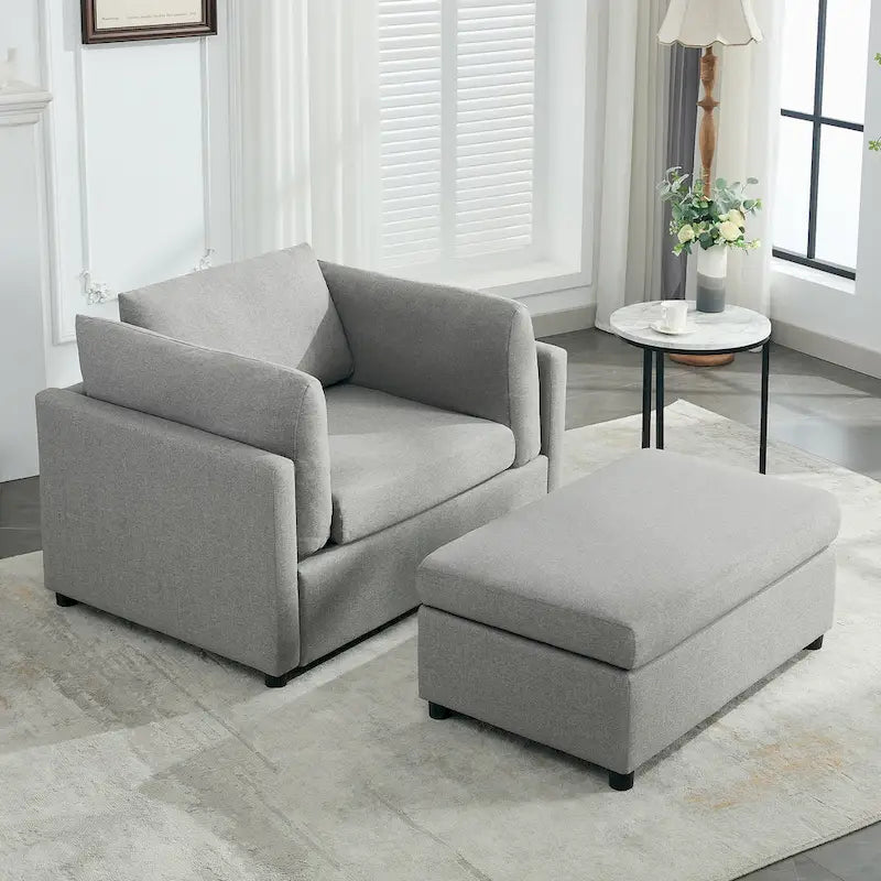 50 fauteuils surdimensionnés avec pouf, chaise d'appoint moderne, support lombaire, canapé de lecture pour chambre à coucher