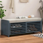 Banc d'entrée avec rangement et coussin, banc à chaussures avec porte coulissante, meuble de rangement pour chaussures pour salon, 39,1 L x 109,9 P x 41,9 H cm
