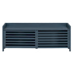 Banc d'entrée avec rangement et coussin, banc à chaussures avec porte coulissante, meuble de rangement pour chaussures pour salon, 39,1 L x 109,9 P x 41,9 H cm