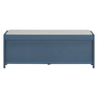 Banc d'entrée avec rangement et coussin, banc à chaussures avec porte coulissante, meuble de rangement pour chaussures pour salon, 39,1 L x 109,9 P x 41,9 H cm