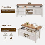 Table basse relevable de style ferme, table basse rustique en bois