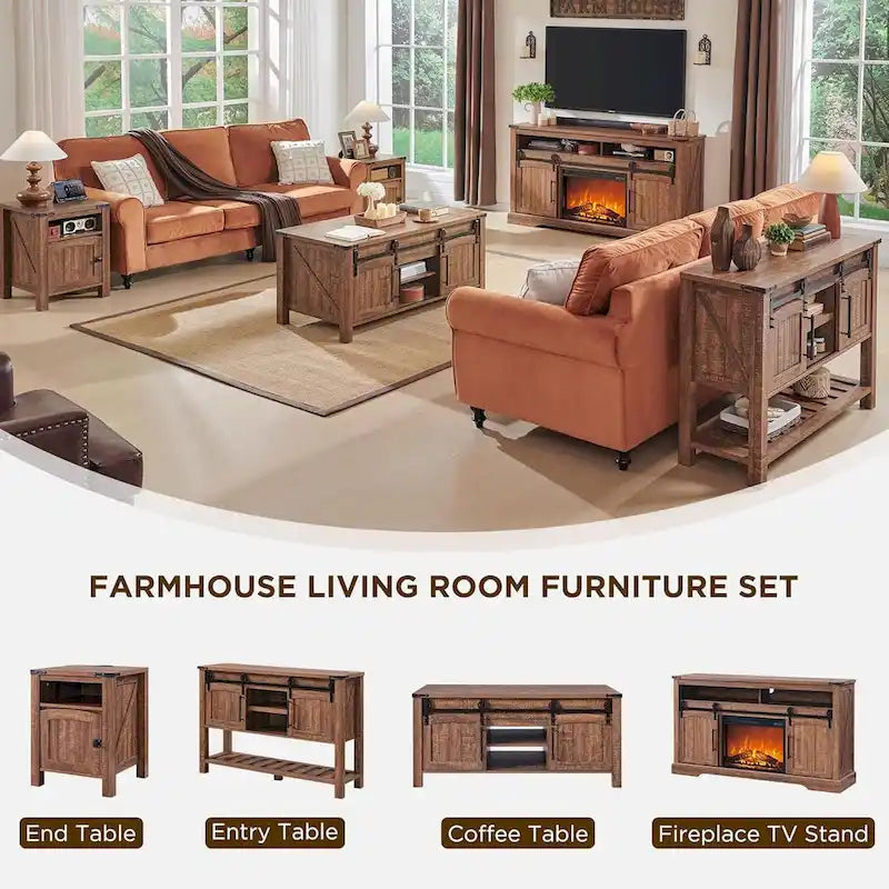 Table basse relevable de style ferme, table basse rustique en bois