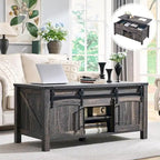 Table basse relevable de style ferme, table basse rustique en bois