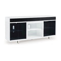 Ardon TV Media Console, Open Fireplace Area, White Black Wood, 72 Inch
