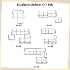 Collection de canapés modulaires modernes convertibles à faire soi-même – Modules pouf central et accoudoirs en option