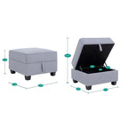 Collection de canapés modulaires modernes convertibles à faire soi-même – Modules pouf central et accoudoirs en option