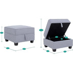 Collection de canapés modulaires modernes convertibles à faire soi-même – Modules pouf central et accoudoirs en option