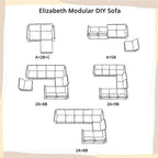 Collection de canapés modulaires modernes convertibles à faire soi-même – Modules pouf central et accoudoirs en option