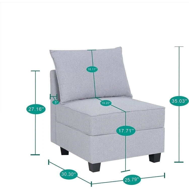 Collection de canapés modulaires modernes convertibles à faire soi-même – Modules pouf central et accoudoirs en option