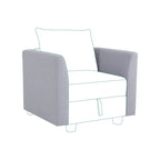 Collection de canapés modulaires modernes convertibles à faire soi-même – Modules pouf central et accoudoirs en option