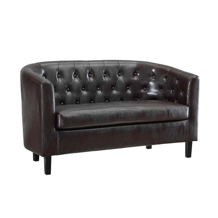 Causeuse moderne du milieu du siècle Adelaide - Fauteuil capitonné avec pieds en bois massif pour salon