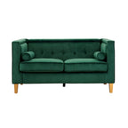 Causeuse moderne du milieu du siècle Adelaide - Fauteuil capitonné avec pieds en bois massif pour salon